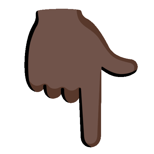 Backhand Index Pointing Down: Dark Skin Tone