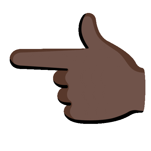 Backhand Index Pointing Left: Dark Skin Tone