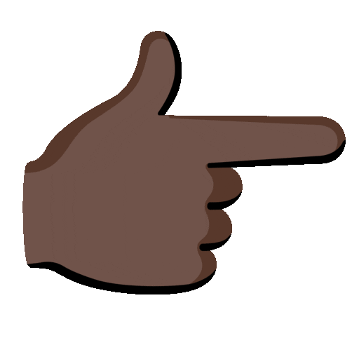 Backhand Index Pointing Right: Dark Skin Tone