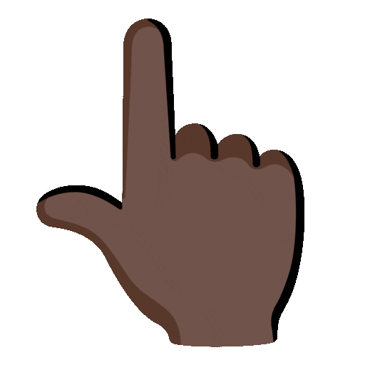Backhand Index Pointing Up: Dark Skin Tone