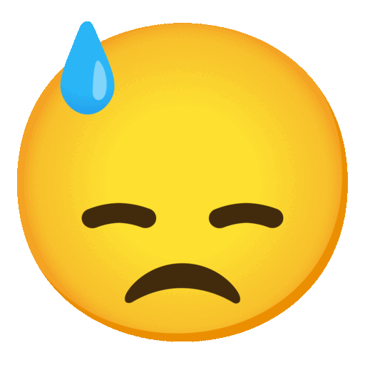 Downcast Face with Sweat