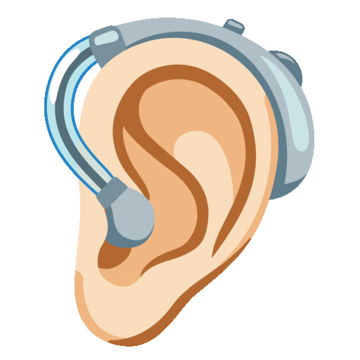 Ear with Hearing Aid: Light Skin Tone