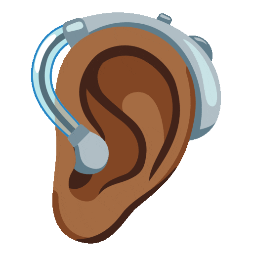 Ear with Hearing Aid: Medium-Dark Skin Tone