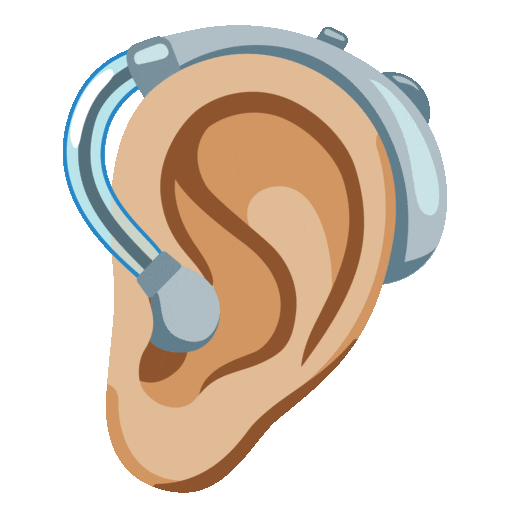 Ear with Hearing Aid: Medium-Light Skin Tone