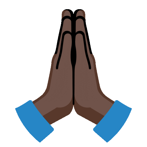 Folded Hands: Dark Skin Tone