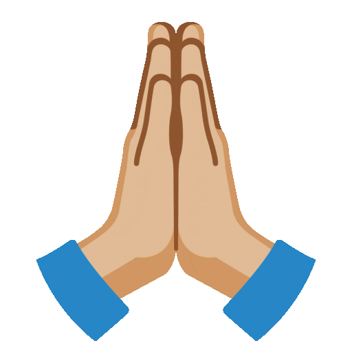 Folded Hands: Medium-Light Skin Tone