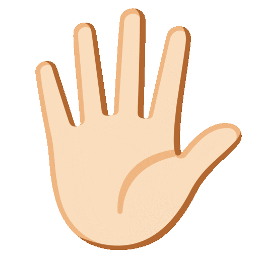 Hand with Fingers Splayed: Light Skin Tone