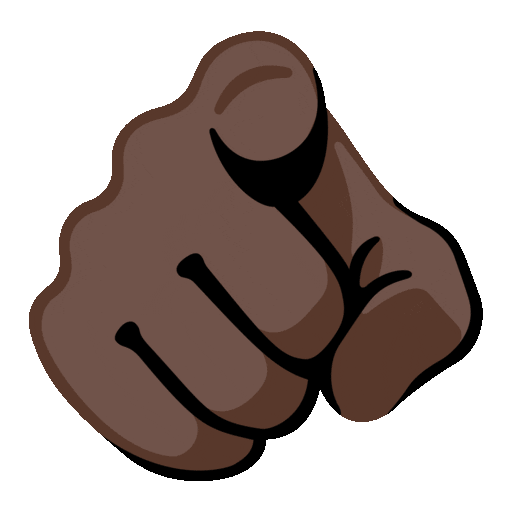 Index Pointing at the Viewer: Dark Skin Tone