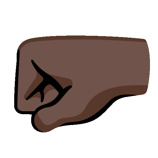 Left-Facing Fist: Dark Skin Tone