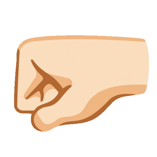 Left-Facing Fist: Light Skin Tone