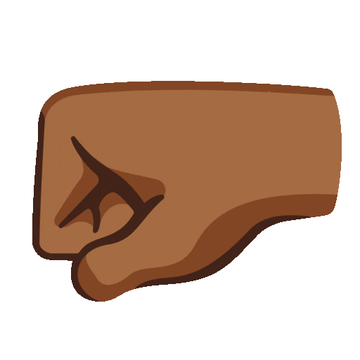 Left-Facing Fist: Medium-Dark Skin Tone