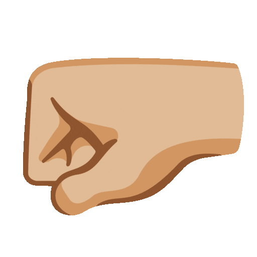 Left-Facing Fist: Medium-Light Skin Tone
