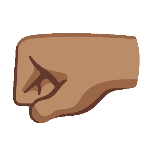 Left-Facing Fist: Medium Skin Tone