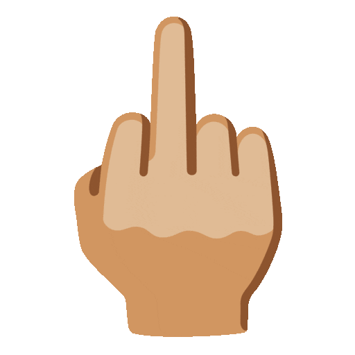 Middle Finger: Medium-Light Skin Tone