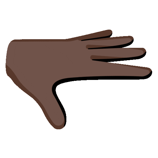 Palm Down Hand: Dark Skin Tone
