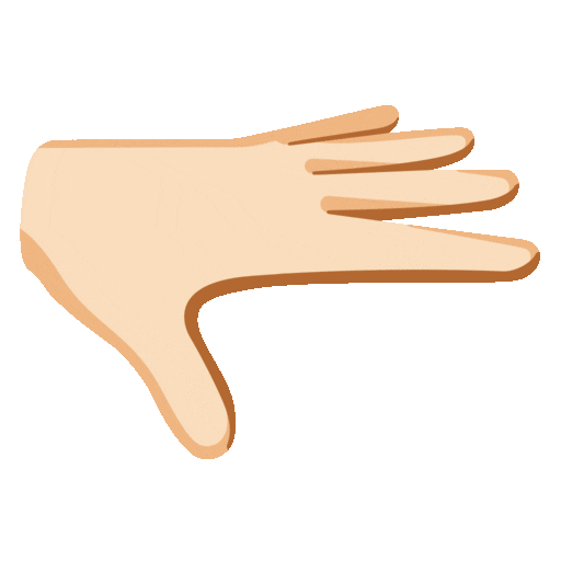 Palm Down Hand: Light Skin Tone