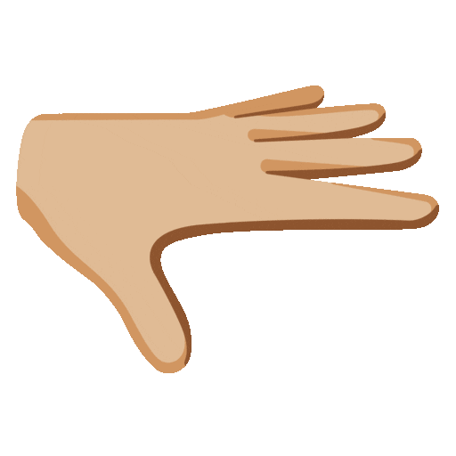 Palm Down Hand: Medium-Light Skin Tone