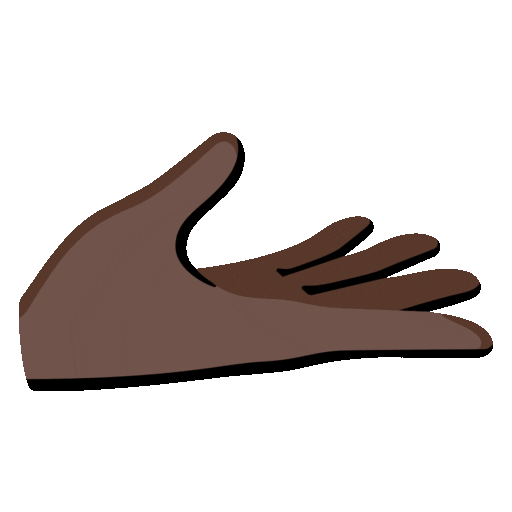 Palm Up Hand: Dark Skin Tone