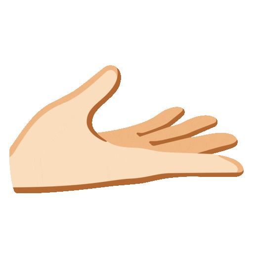 Palm Up Hand: Light Skin Tone
