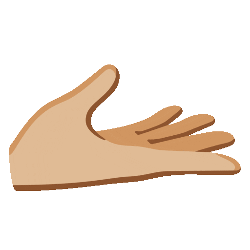 Palm Up Hand: Medium-Light Skin Tone