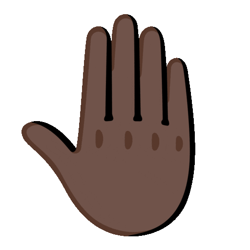Raised Back of Hand: Dark Skin Tone