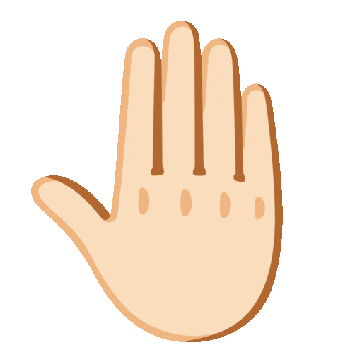 Raised Back of Hand: Light Skin Tone
