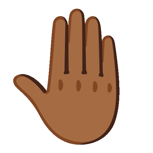 Raised Back of Hand: Medium-Dark Skin Tone