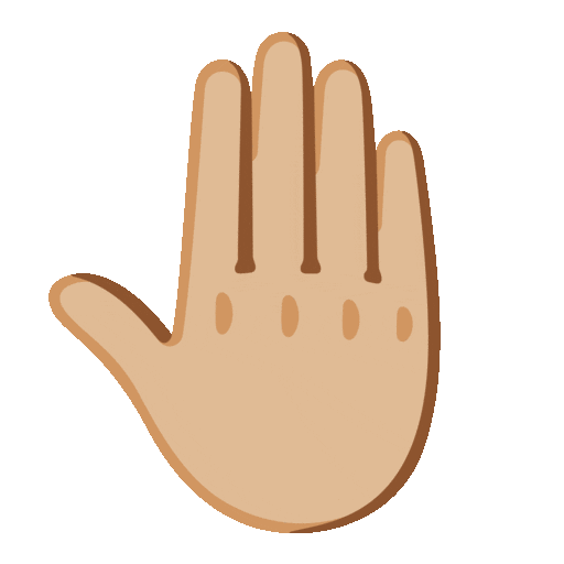 Raised Back of Hand: Medium-Light Skin Tone