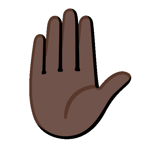 Raised Hand: Dark Skin Tone