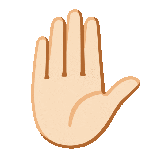 Raised Hand: Light Skin Tone