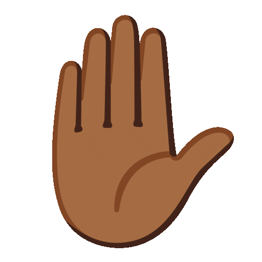 Raised Hand: Medium-Dark Skin Tone