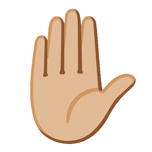 Raised Hand: Medium-Light Skin Tone