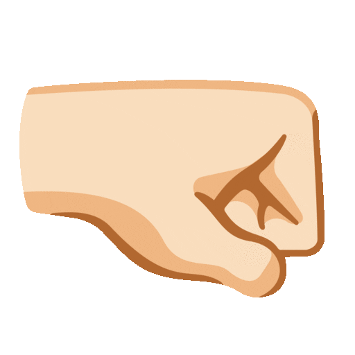 Right-Facing Fist: Light Skin Tone