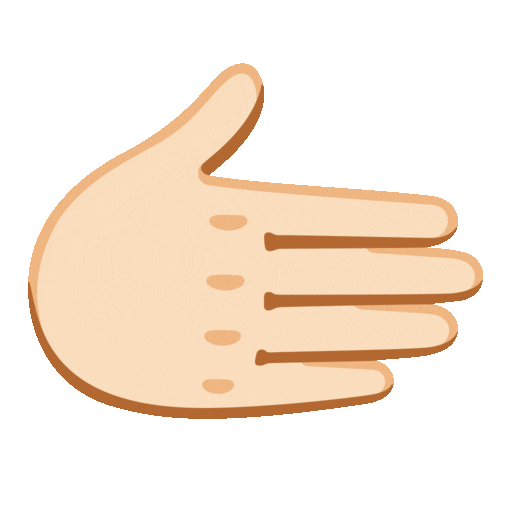 Rightwards Hand: Light Skin Tone
