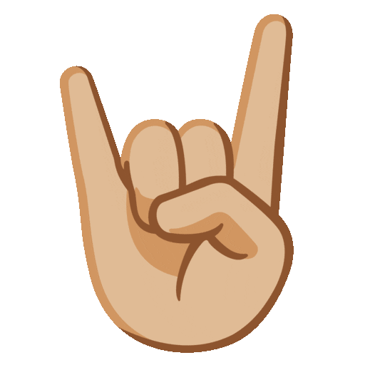 Sign of the Horns: Medium-Light Skin Tone