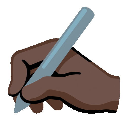 Writing Hand: Dark Skin Tone