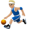 Homem Jogando Basquete: Tom de Pele Médio-Claro