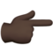 Backhand Index Pointing Right: Dark Skin Tone