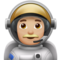 Man Astronaut: Medium-Light Skin Tone