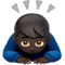Man Bowing: Dark Skin Tone