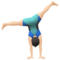 Man Cartwheeling: Light Skin Tone