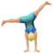 Man Cartwheeling: Medium-Light Skin Tone