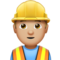 Man Construction Worker: Medium-Light Skin Tone