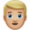 Man: Medium-Light Skin Tone, Blond Hair