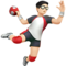 Man Playing Handball: Light Skin Tone