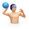 Man Playing Water Polo: Light Skin Tone