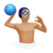 Man Playing Water Polo: Medium-Light Skin Tone
