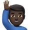Man Raising Hand: Dark Skin Tone