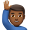 Man Raising Hand: Medium-Dark Skin Tone