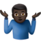Man Shrugging: Dark Skin Tone